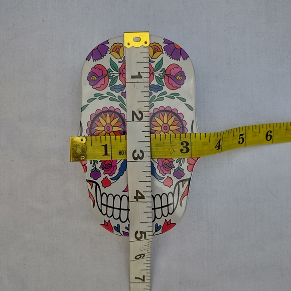 Skull Shaped Tin Sugar Skull Box Storage Jewelry Gift Container Day of the Dead - Picture 8 of 9